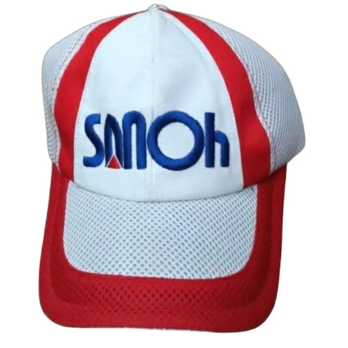Embroidered Cotton Sports Cap - Free Size, White Color | Sporty Handwash Care, Casual Wear for Men