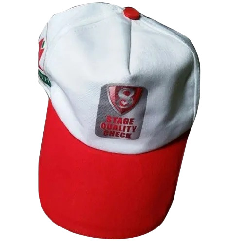 Mens Cotton White Caps - Cotton Material Free Size Red And White Color | Sporty Casual Wear Customized Design with Customer Logo Printed Pattern