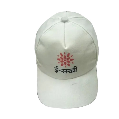 Mens White Cotton Caps - Cotton Material, Free Size, White Color | Sporty Design, Customized Logo Print, Ideal for Casual Wear