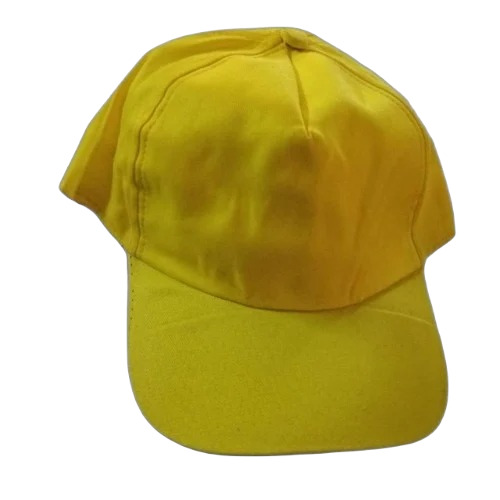 Mens Cotton Yellow Cap - Free Size Sporty Design | Summer Casual Wear Handwash Care Plain Pattern