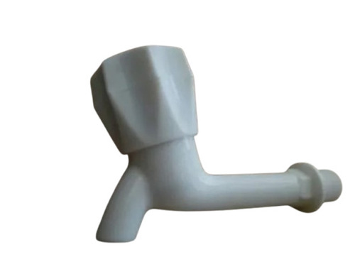 Polo Long Body Bib Cock - PVC Material, 15MM Size, White Color | Modern Handle Design for Bathroom Fittings
