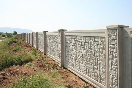 Precast Compound Walls - Polished Concrete, Creamy Color | Accurate Dimension, High Strength
