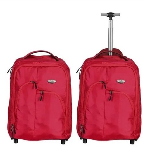 Red Polyester Trolley Bag