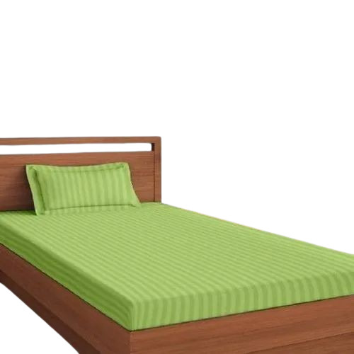 Satin Stripe Bed Sheets - 100% Cotton , Full Size, Multicolor, Plain Dyed Pattern, Washable for Daily Use, All Sizes Available