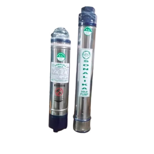 Sonalika Gold 2Sgwf15 1Hp 15 Stage Water Filled Submersible Pump - Color: Blue And Silver