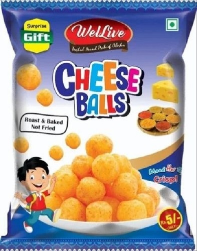 Wellive Cheese Balls - 15g Packet, Crunchy Fried Potato Snack With No Preservatives Added, Salty Flavor, 12 Months Shelf Life