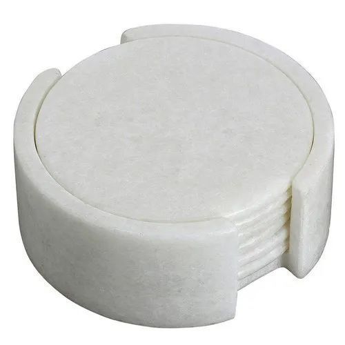 White Marble Coaster Set