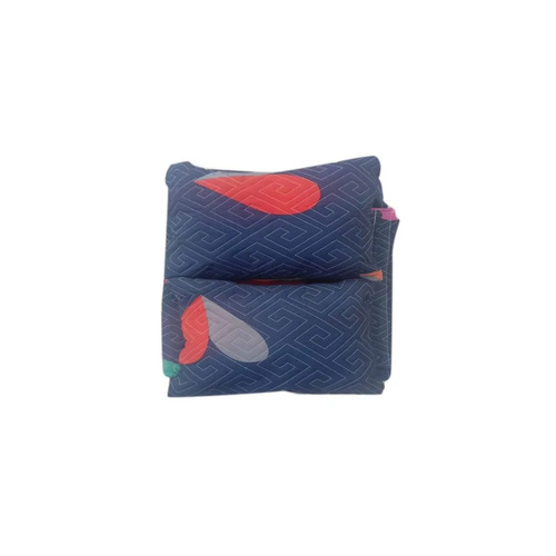 Cotton Single Bed Sheet - 100% Cotton, 12 x 7 Feet, Navy Blue | Printed, Shrink Resistant, Machine Washable