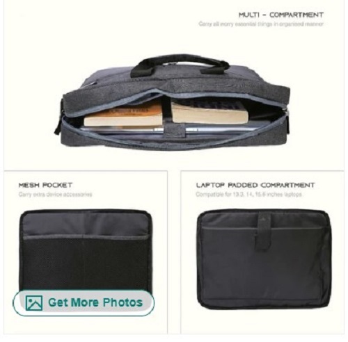 Black Laptop Messenger Bag - Plain Fabric, Various Sizes Available | Easy to Carry & Ideal for Gifting