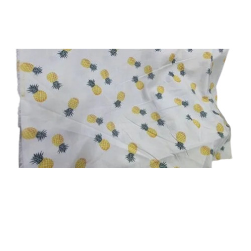 Casual Printed Cotton Fabric - 110 GSM 58 Inch Width White Color | Sweat Absorbent Summer Friendly Graceful Designs