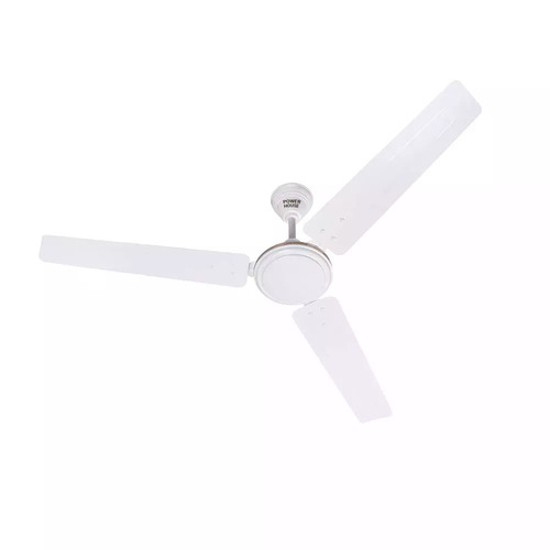 Ceiling Fan - Metal, 3 Blade Design, Glossy White Finish | Low Power Consumption, Minimum Maintenance Needed, Quality Assured