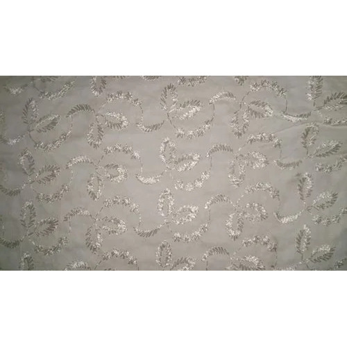 Chikan Embroidery Fabric - Cotton 44-45 Width | Washable Embroidered Pattern Ideal for Clothing/ Apparel