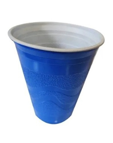 Disposable Cold Drink Plastic Glass - 300ml, Blue and White, 3mm Thickness, 200 GSM, Ideal for Events and Parties