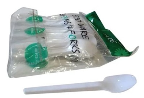 Disposable Plastic Spoons - 30 Pack, Plain White Design for Events and Party Supplies