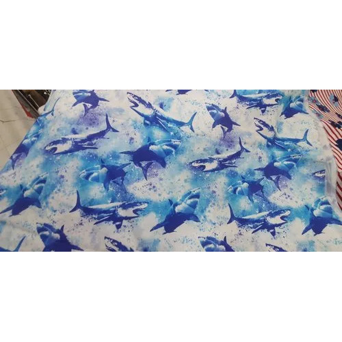 Fish Printed Cotton Fabric - 100% Cotton, 58 Inches Width, Multicolor | Sweat Absorbent, Summer Friendly, Graceful Designs