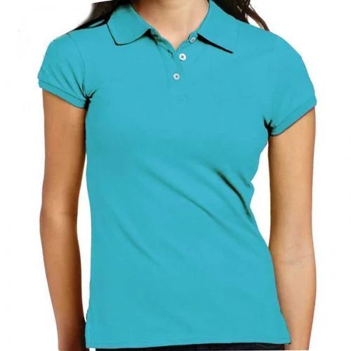 Girls Polo T-Shirt - Premium Cotton Blend, Soft Breathable Blue Fabric , Stretchable Fit with Seamless Edges and Elastic Waistband