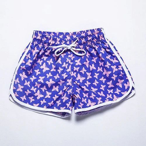 Girls Printed Shorts - Premium Quality Cotton XS to L Sizes Blue and White | Soft Fabric Elastic Waistband Lightweight Breathable Stretchable Fit Durable Stitching Comfortable Wear