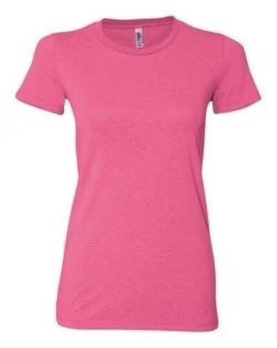 Ladies Cotton T-Shirt - Premium Quality Pink O-Neck Tee | Soft Fabric, Breathable Material, Stretchable Fit, Seamless Edges, Skin-Friendly, Elastic Waistband, Available in XS, S, XL, XXXL
