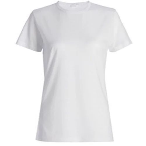 Ladies White Round Neck T Shirt