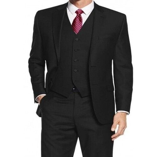 Mens Black 3 Piece Formal Suit