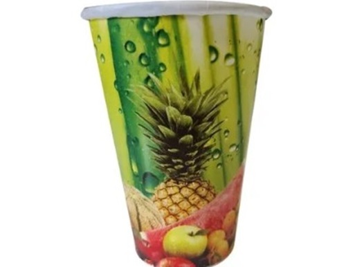 Paper Juice Glass - 400ml Printed Pattern, 200 GSM Multi-Color Paper, 3mm Thick | Eco-Friendly, Lightweight Design for Juices
