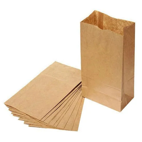 Paper Packaging Bag - 500gm to 2 Kg Capacity | Brown Kraft Paper, Biodegradable, Flexiloop Handles for Shopping