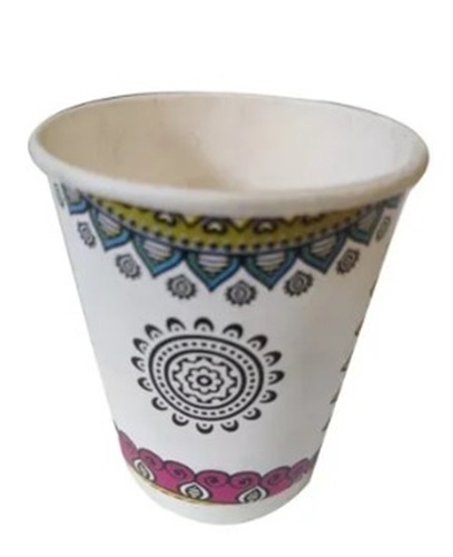 Printed Paper Coffee Cup - 210ml Capacity, White Color with Printed Design | Perfect for Parties and Events, 200 GSM Quality
