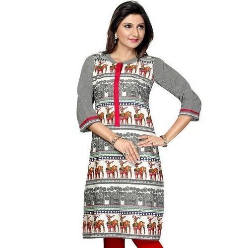 Cotton Kurti - Premium Quality, Plus Size Available | Breathable, Elegant Prints, Comfortable Fit, Lightweight Design, Anti-Wrinkle, Quick Dry, Ideal for Casual, Ethnic, and Party Wear