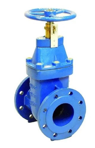 Cast Iron Valves - High Strength, Corrosion Resistant | Durable Sky Blue Painted Valves for Commercial Water Applications
