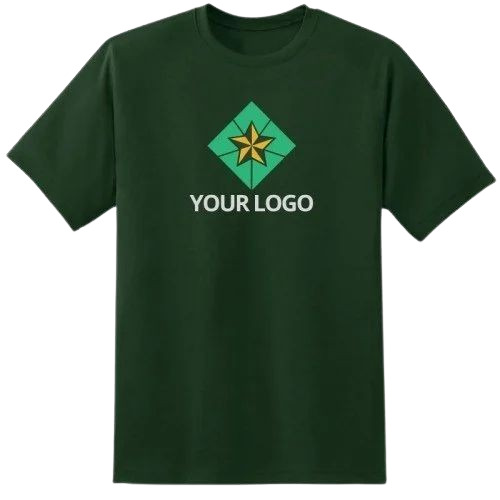 Corporate Round Neck T Shirt - Cotton, Regular Fit, 100% Pure, Light Weight, Breathable, Short Sleeves, Polo Collar, Plain Green, Available in S, M, L, XL Sizes