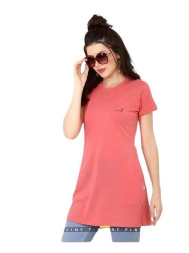Cotton Sinker Long Line Top - Cotton Fabric, Slim Fit , Stretchable Design with Lightweight Feel, Trendy Brown Color, Comfortable Sleeves, Flattering Cut
