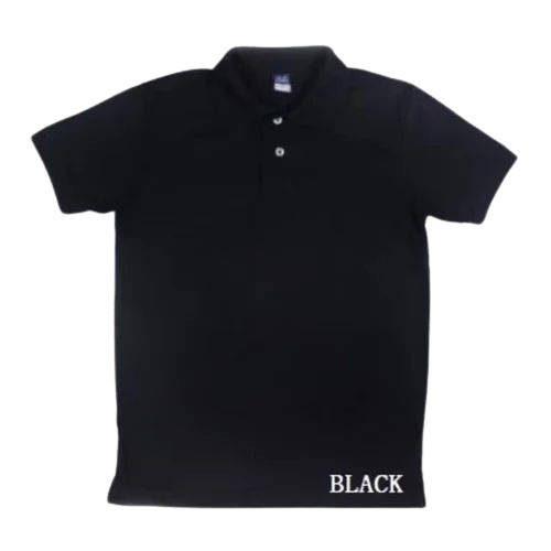 Custom Polo T Shirt - Cotton Size S-XL Black Color Short Sleeves | Lightweight Breathable 100% Washable High Quality