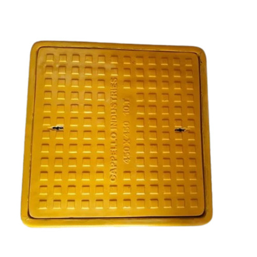 FRP Square Manhole Cover - New, Anti Corrosive Gray Design | Industrial Use, Durable and Resistant to Harsh Environments