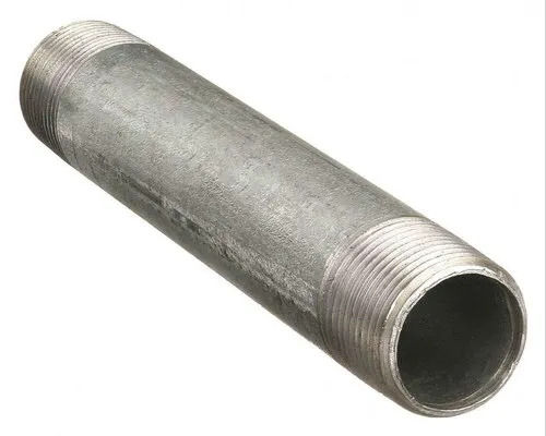 Gi Pipe Nipples - Round Iron, Grey Color | Durable, High Strength, Corrosion Resistant, Rust Free