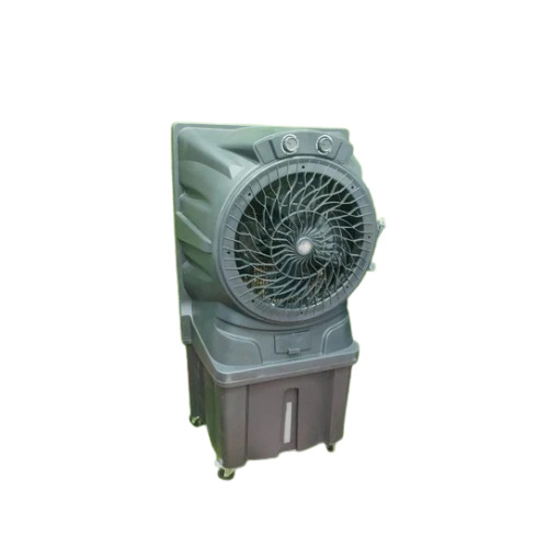 Gray Commercial Air Cooler - Metal, 35 ft Coverage, Multicolor | Manual Cleaning, Hybrid Pads, 240V Power Source for Home, Hotel, Factory, Industry