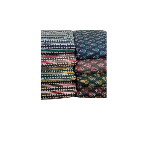 Kantha Printed Cotton Fabric - 100% Soft Cotton, 150 GSM, Multicolor, 44 Inch Width | Ethnic and Fusion Style, Lightweight and Comfortable, Intricate Abstract Patterns, Handwash Friendly, All-Season Wear