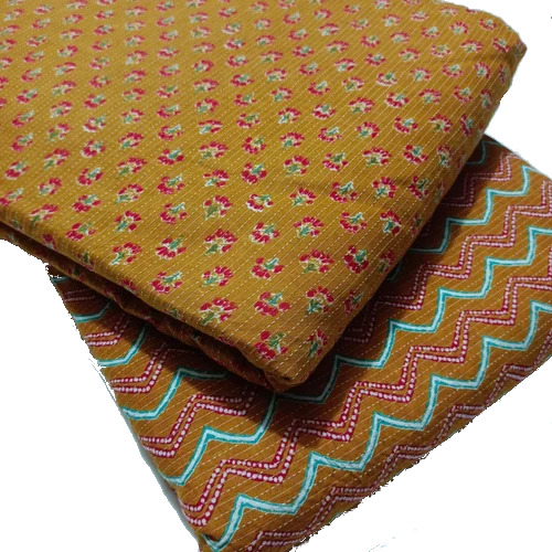 Multicolor Block Printed Cotton Fabric - 100% Cotton, 44-45 Inch Width | Soft, Breathable, Lightweight, Ideal for Ethnic Apparel and Home DÃ©cor