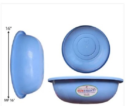 Plastic Ghamela - Rigid Plastic, Various Sizes Available, Plain Blue Design | Timely Delivery Assurance