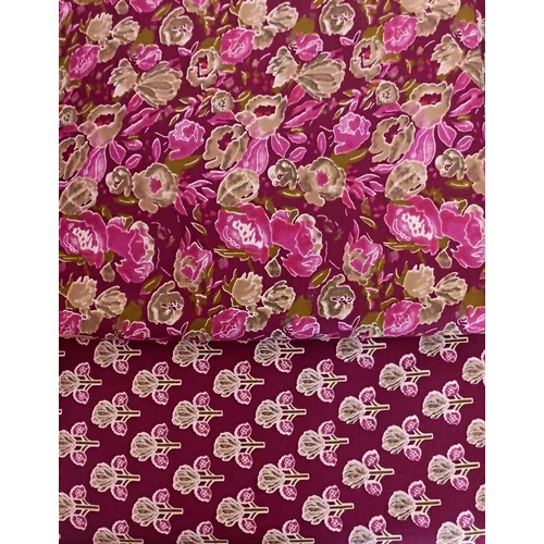 Printed Pure Cotton Fabric - 100% Soft Cotton, 44-45 Inches Wide | Multicolor Floral Patterns, Lightweight & Breathable, Handwash Friendly