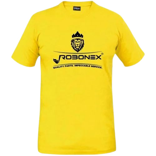Promotional T Shirt - 100% Polyester, Regular Fit, Short Sleeve, O-Neck, Yellow Color, Available in L, M, S, XL | Lightweight, Breathable, Washable, Printed Design