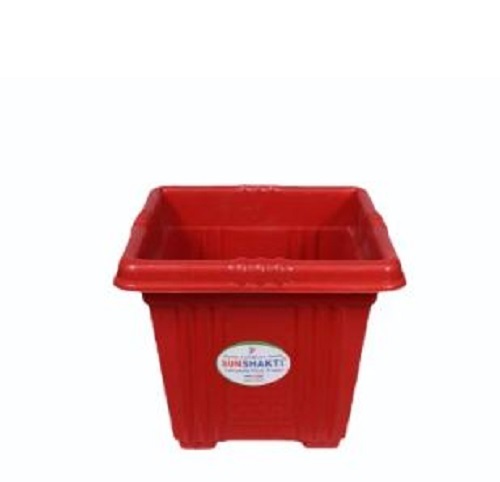 Square Plastic Flower Pot - Glossy Finish, Lightweight Design | Various Colors Available, Quality Tested for Durability