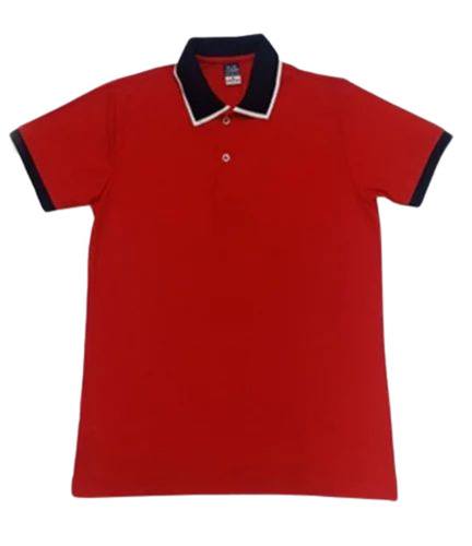 Uniform T Shirt - Cotton, Size S, M, L, XL, Maroon Color | Light Weight, Breathable, Very Good Quality, Washable, 100% Purity, Short Sleeves, Plain Pattern, Polo Collar