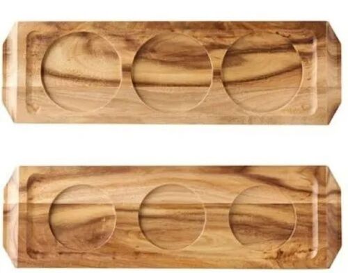 Acacia Wood Tray - 10x4 inches 15mm Thickness | Premium Quality Sturdy Build Lightweight Eco-Friendly Water Resistant Warm Tones Durable Material Scratch Resistant Easy to Clean