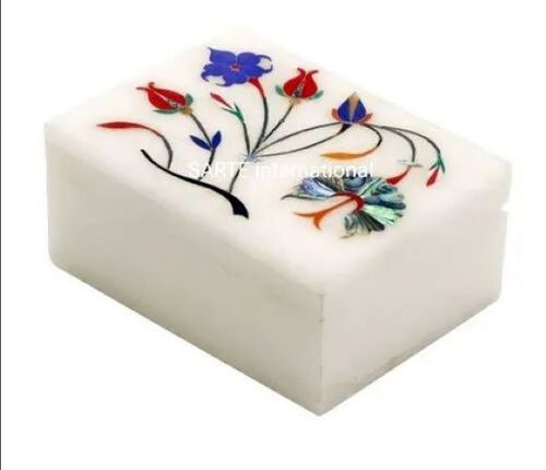 Marble Jewelry Box - Square Shape, Premium Natural Stone | Smooth Finish, Elegant Design, Durable Build, Luxurious Appearance, Polished Surface, Handcrafted Detailing