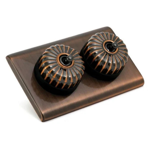 Heritage Series Copper Ribbed Electrical Switch