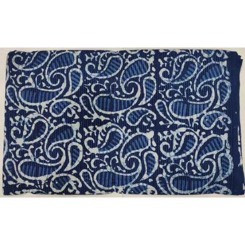 Indigo Floral Dobby Print Fabric - Medium Weight Hand Washable | Blue Color 44 Inch Width All Seasons