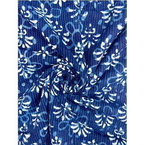 Kantha Hand Block Printed Fabric