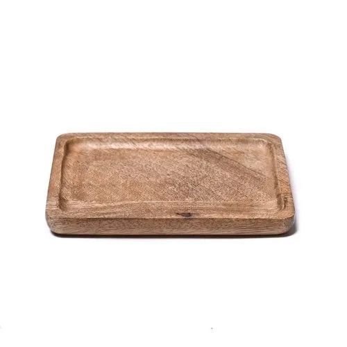 Light Brown Wooden Serving Tray - Rectangular Dark Brown Wood | Sturdy Build Lightweight Design Eco-Friendly Water Resistant Durable Easy to Clean Scratch Resistant
