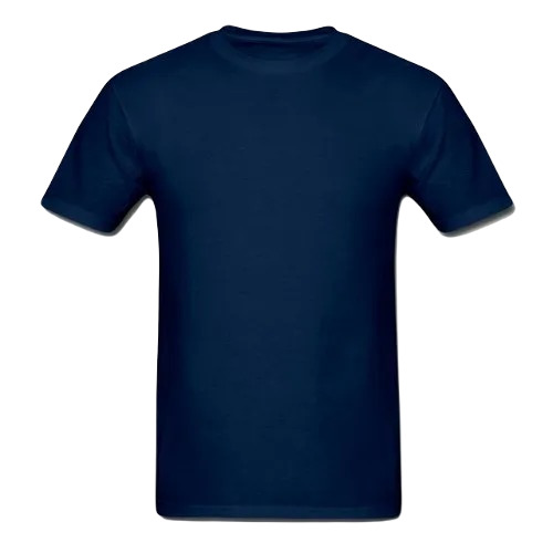 Men Blue Cotton T-Shirt - Regular Fit, O-Neck Collar, Short Sleeves, Plain Pattern, Available Sizes: S, M, L, XL, XXL
