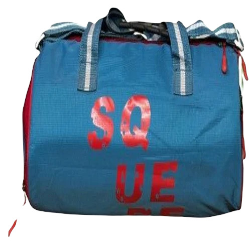 Mens Duffle Bag - Moisture Proof Polyester, Multi-Size Blue Design | Zipper Top Gym Use